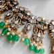Handmade Brass Metal Jewellery Green Bridal Necklace Set
